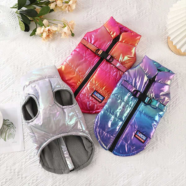 Rainbow Winter Dog Vest