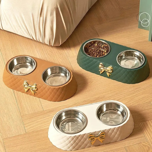 Bowtie Double Pet Feeding Bowl