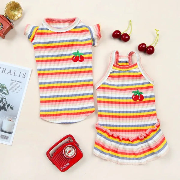 Ruffle Striped Pet Dress