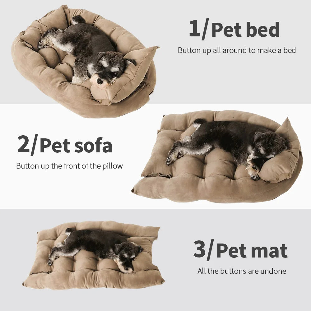 Three-in-One Warm Pet Bed