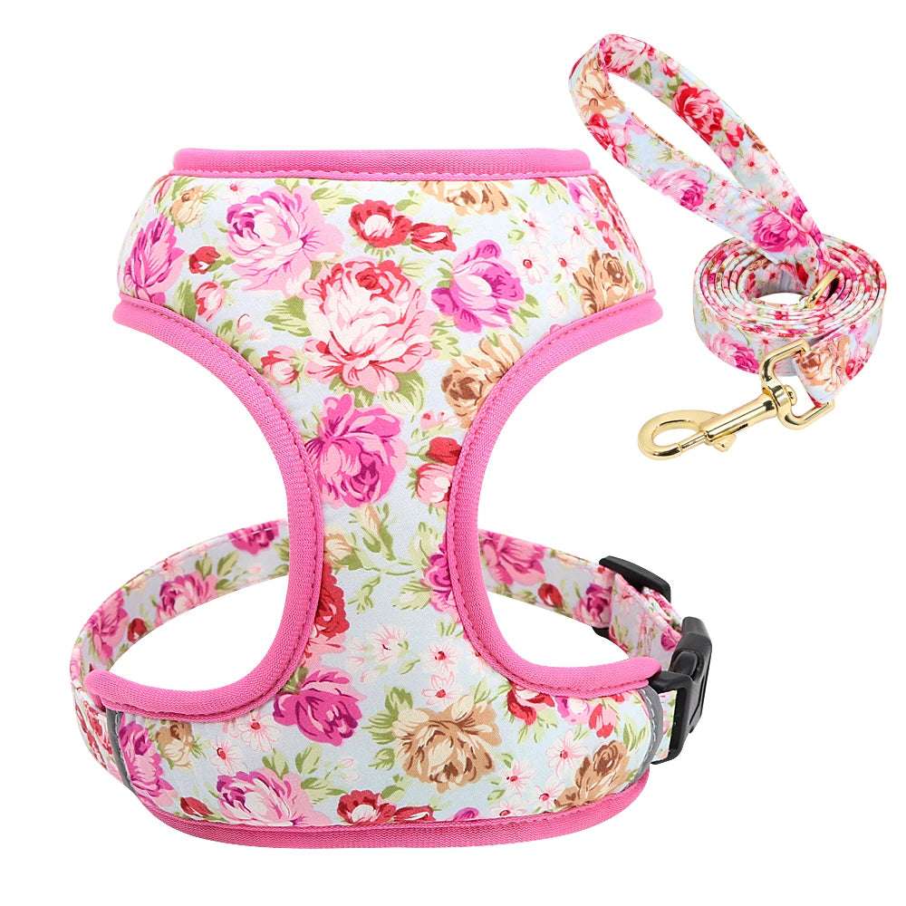 Breathable Floral Harness Set