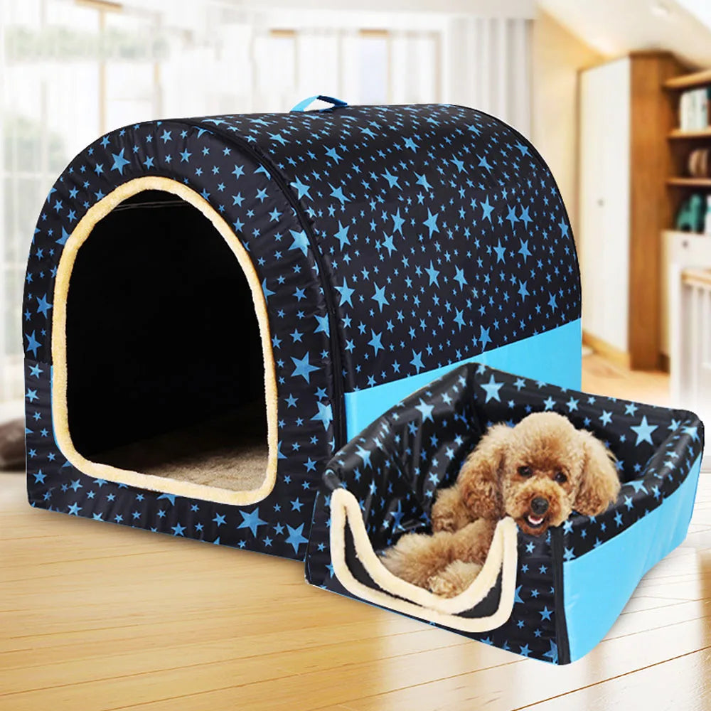 Foldable Coral Fleece Kennel