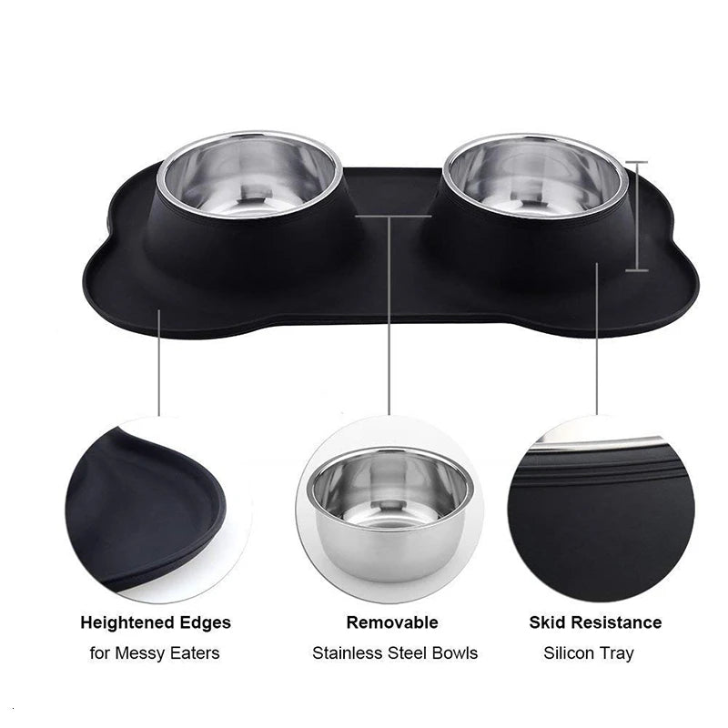 Non-Skid Double Dog Bowl