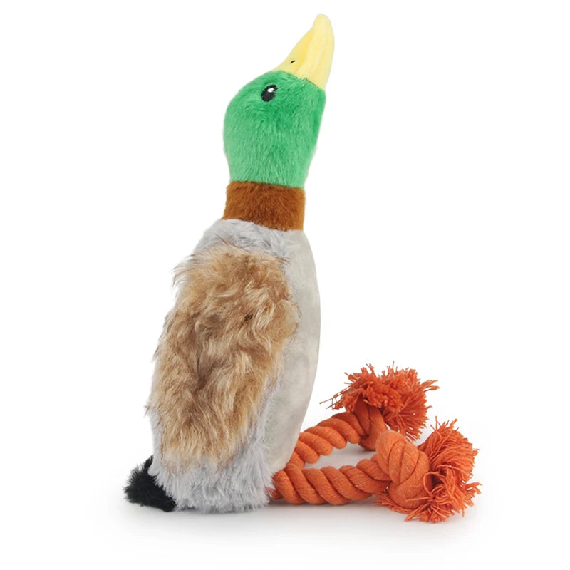 Squeaky Duck Rope Chew