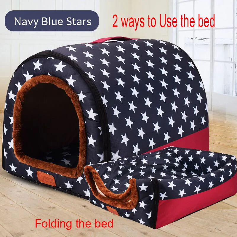 Foldable Coral Fleece Kennel