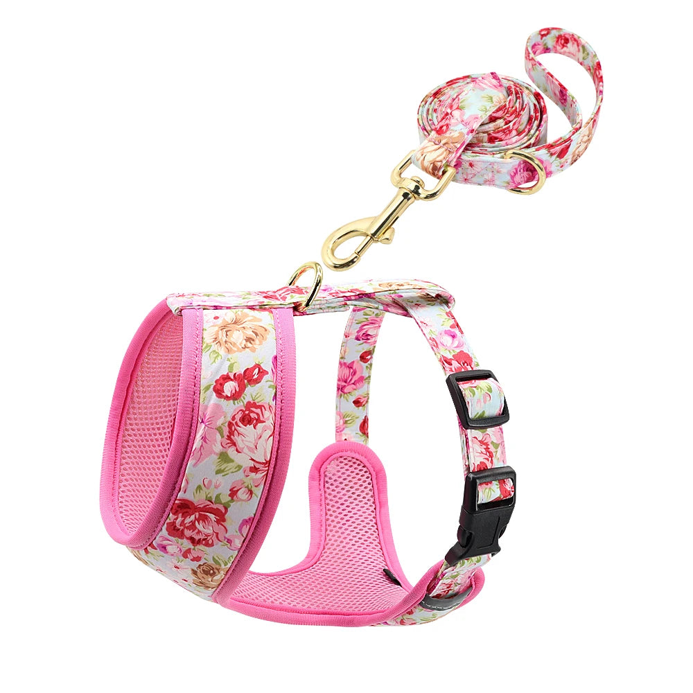 Breathable Floral Harness Set