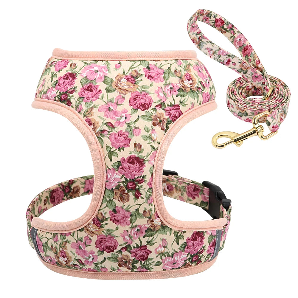 Breathable Floral Harness Set
