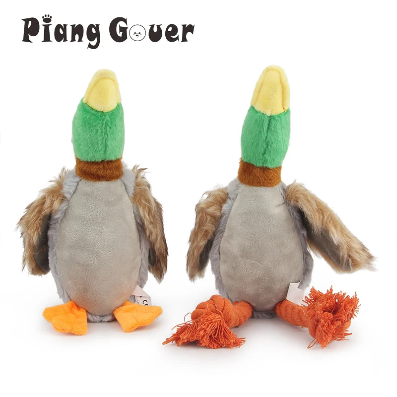 Squeaky Duck Rope Chew