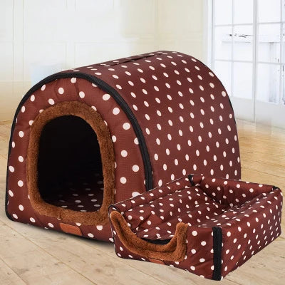 Foldable Coral Fleece Kennel