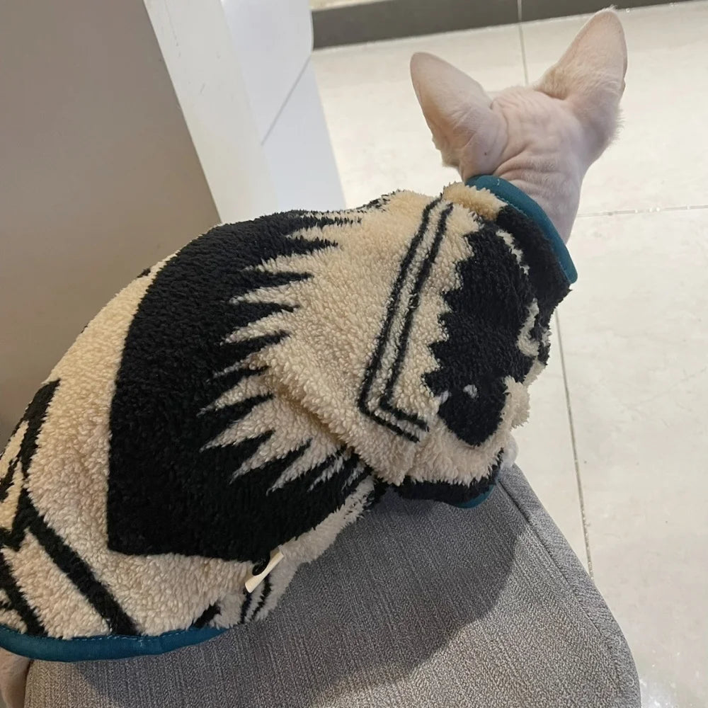 Velvet Sphynx Zipper Sweater