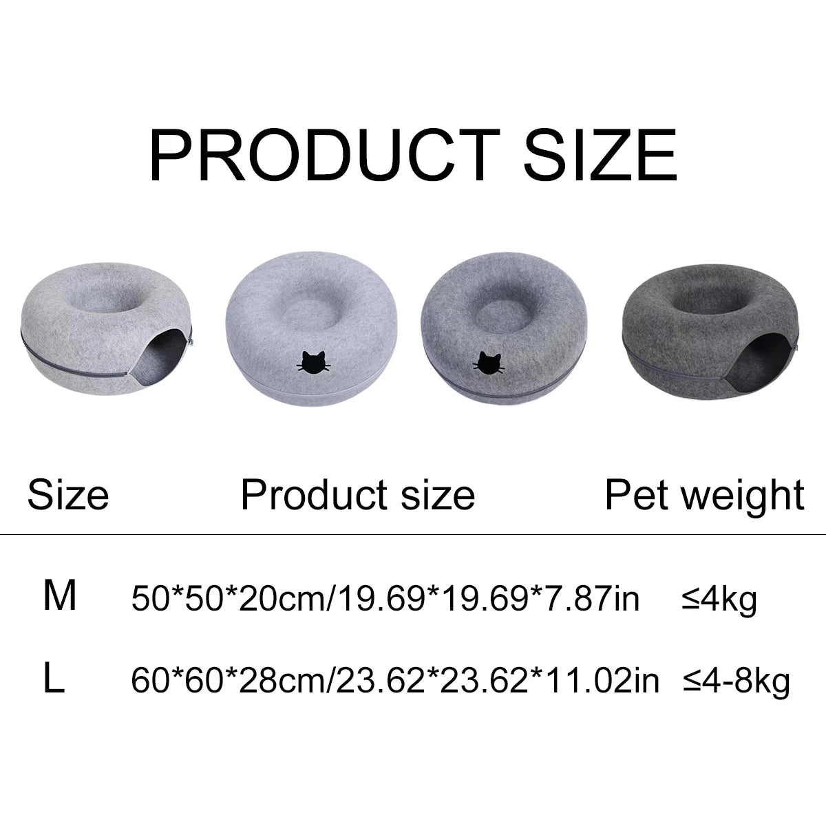 Felt Donut Cat Tunnel
