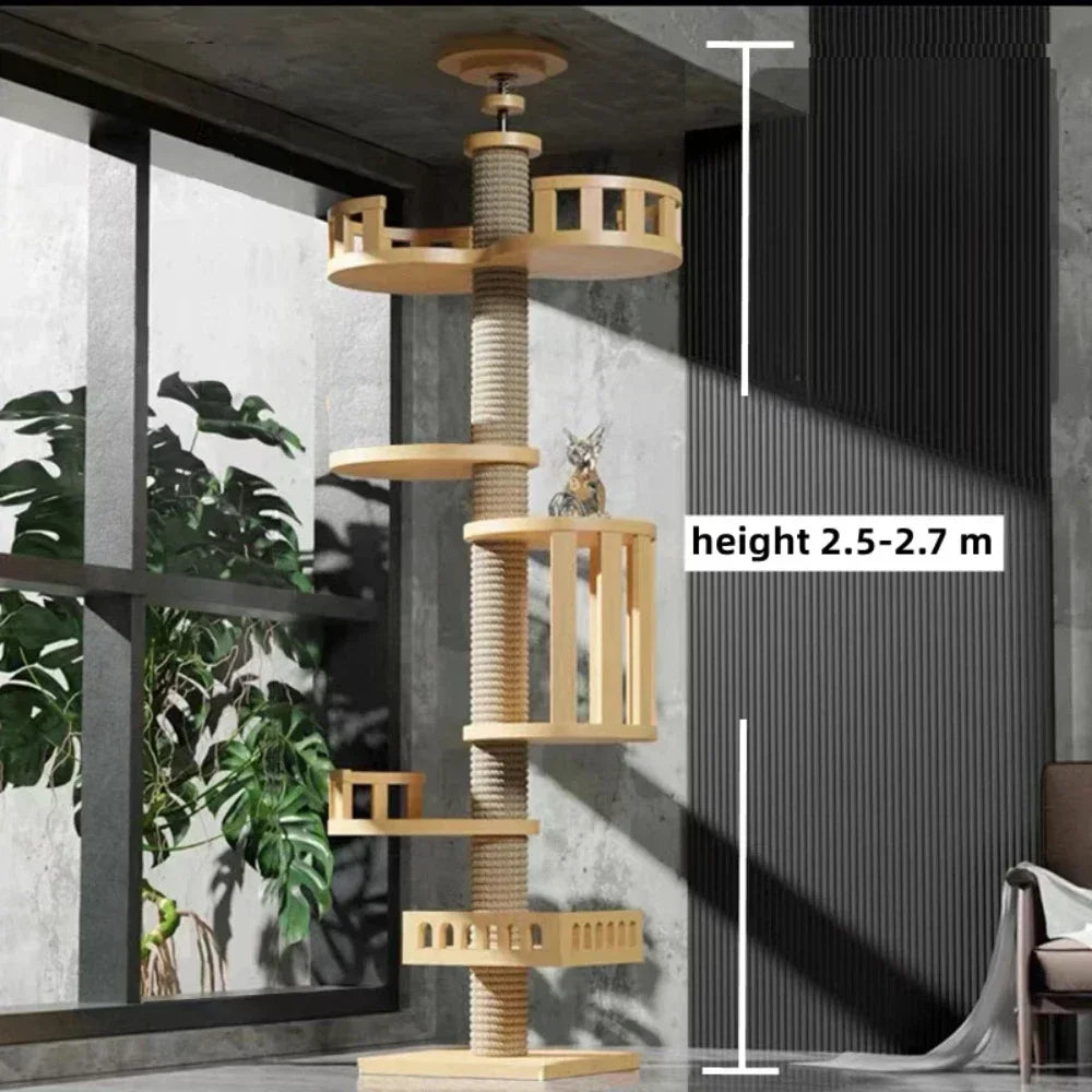 Three-Tier Wooden Cat Tree