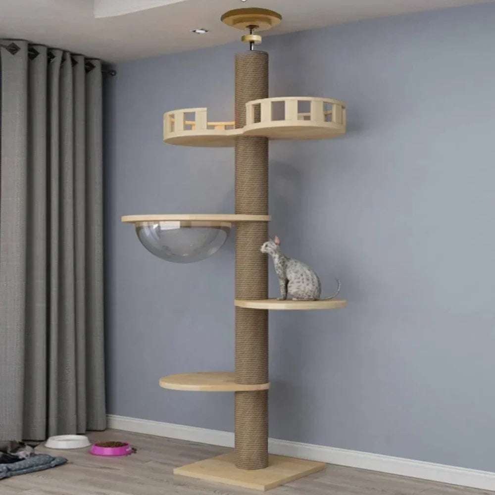 Three-Tier Wooden Cat Tree