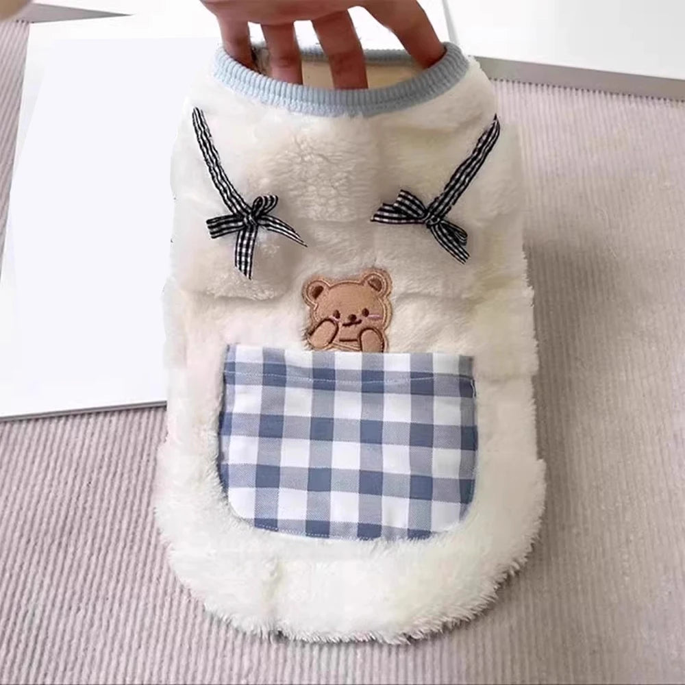 Plush Plaid Cat Vest