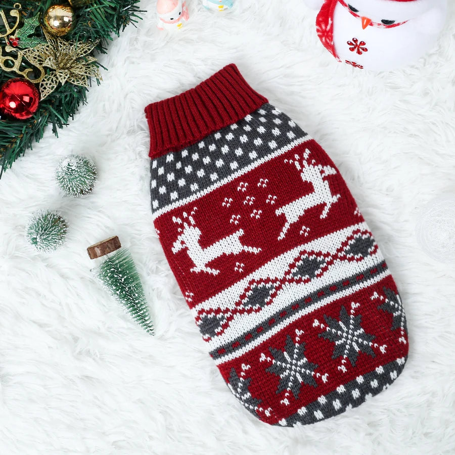 Festive Wool Dog Sweater
