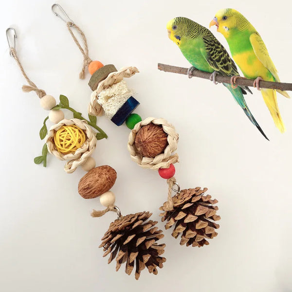Pinecone Rope Bird Chew Toy