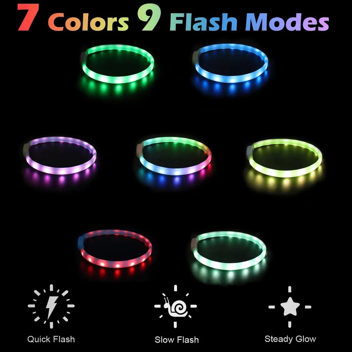 USB Rechargeable LED Dog Collar