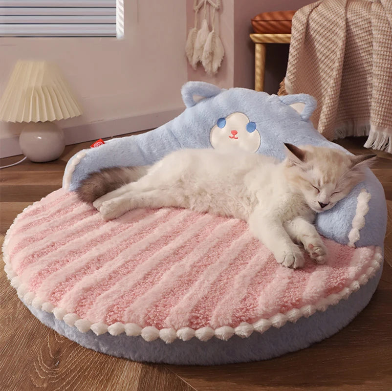 Velvet Winter Cat Cushion