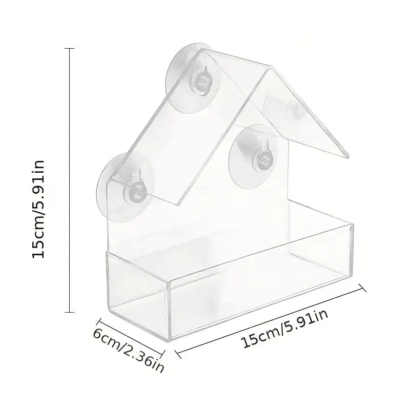 Acrylic Suction Window Bird Feeder