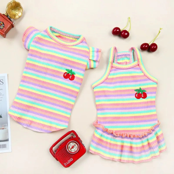 Ruffle Striped Pet Dress