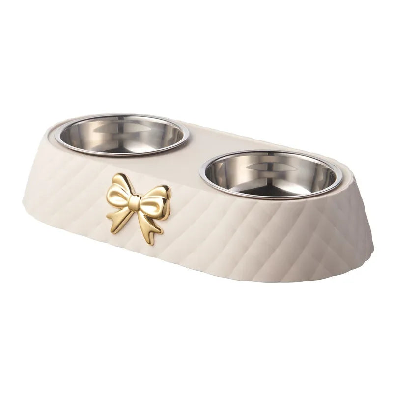 Bowtie Double Pet Feeding Bowl
