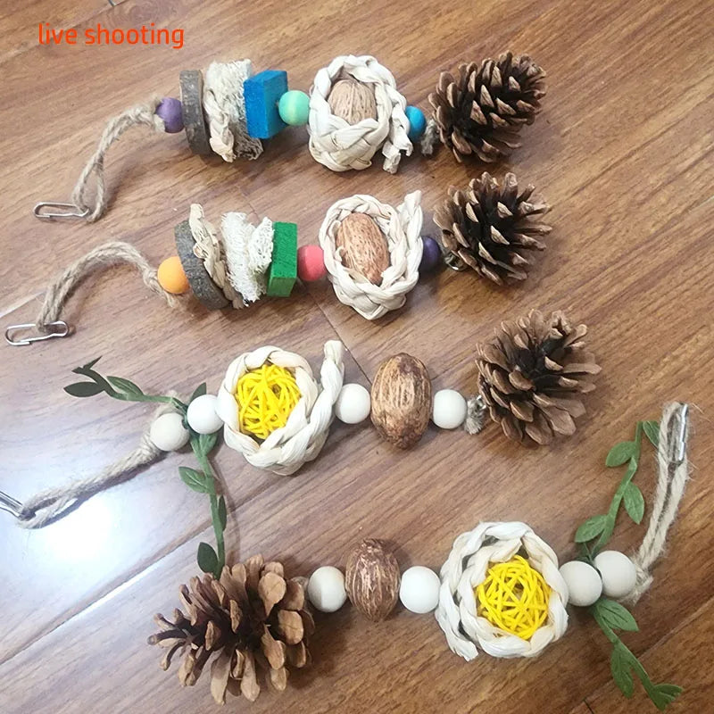 Pinecone Rope Bird Chew Toy