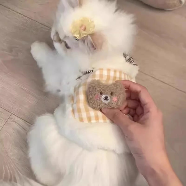 Plush Plaid Cat Vest