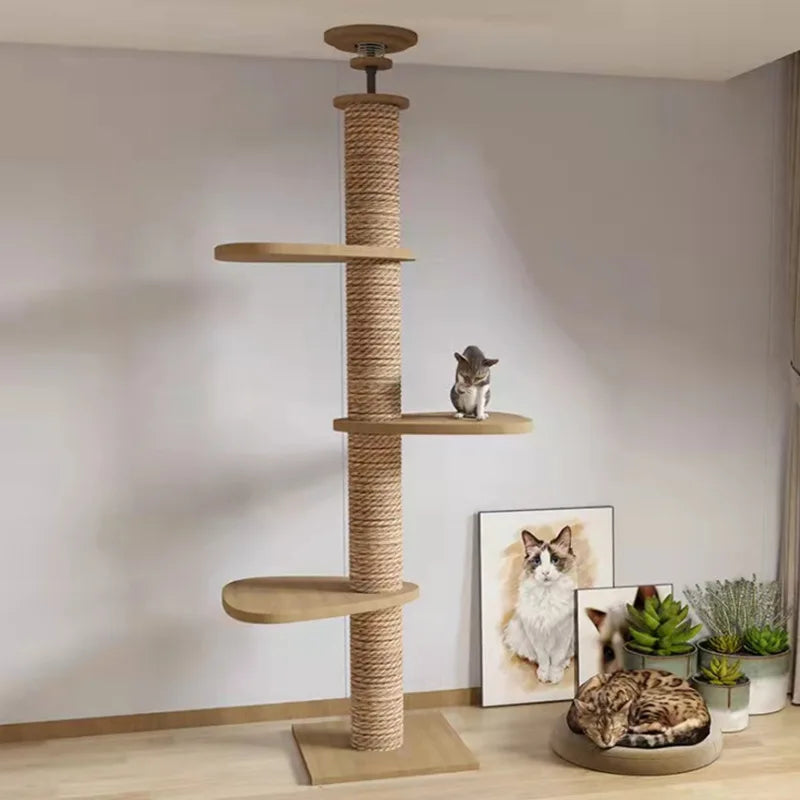 Three-Tier Wooden Cat Tree