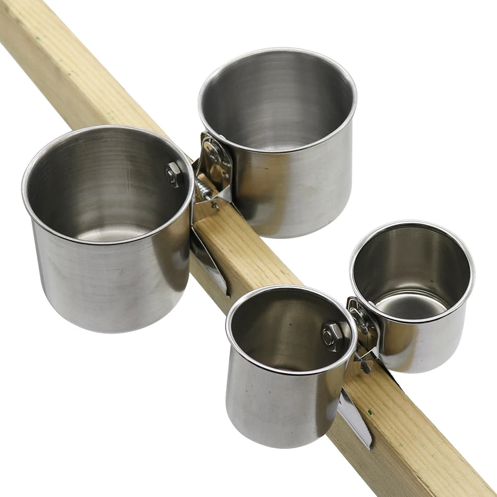 Stainless Steel Bird Feeding Cups