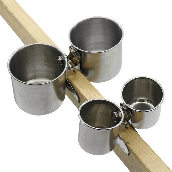 Stainless Steel Bird Feeding Cups