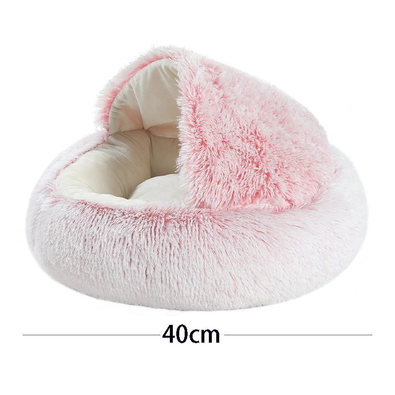 Covered Plush Cat Bed