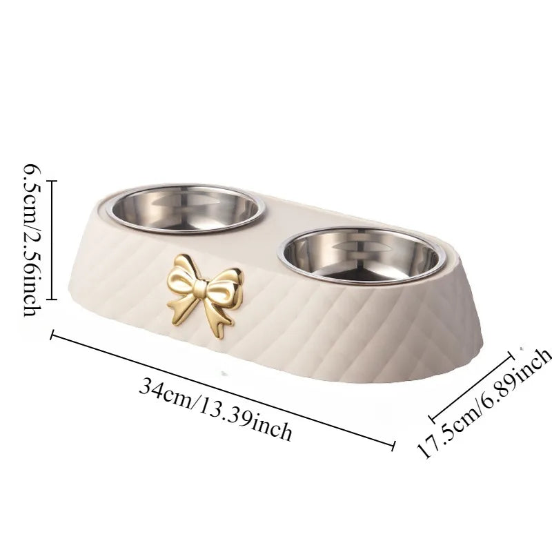 Bowtie Double Pet Feeding Bowl