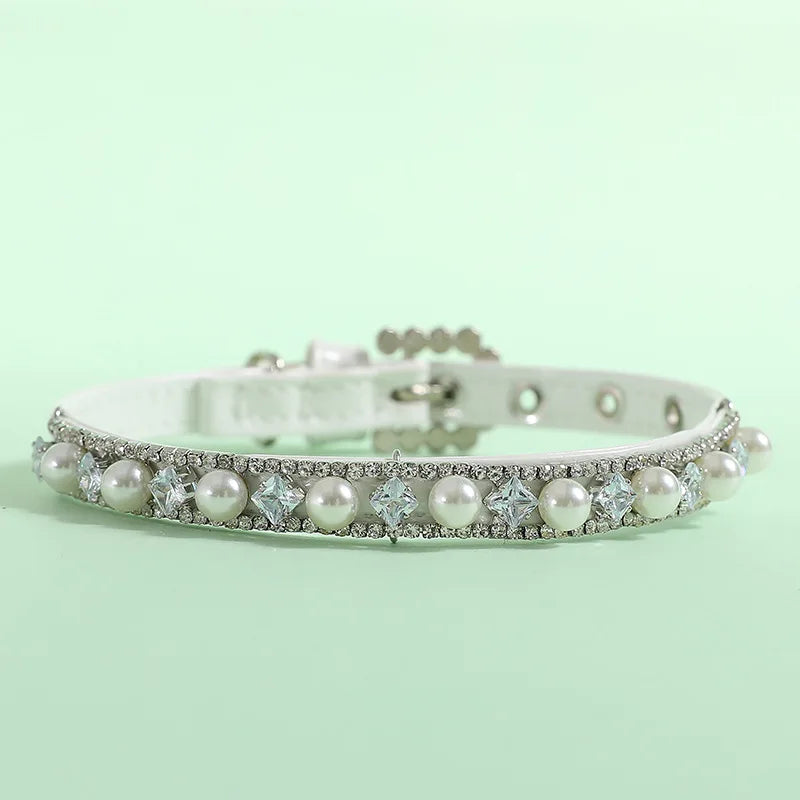 Jeweled Pearl Cat Collar