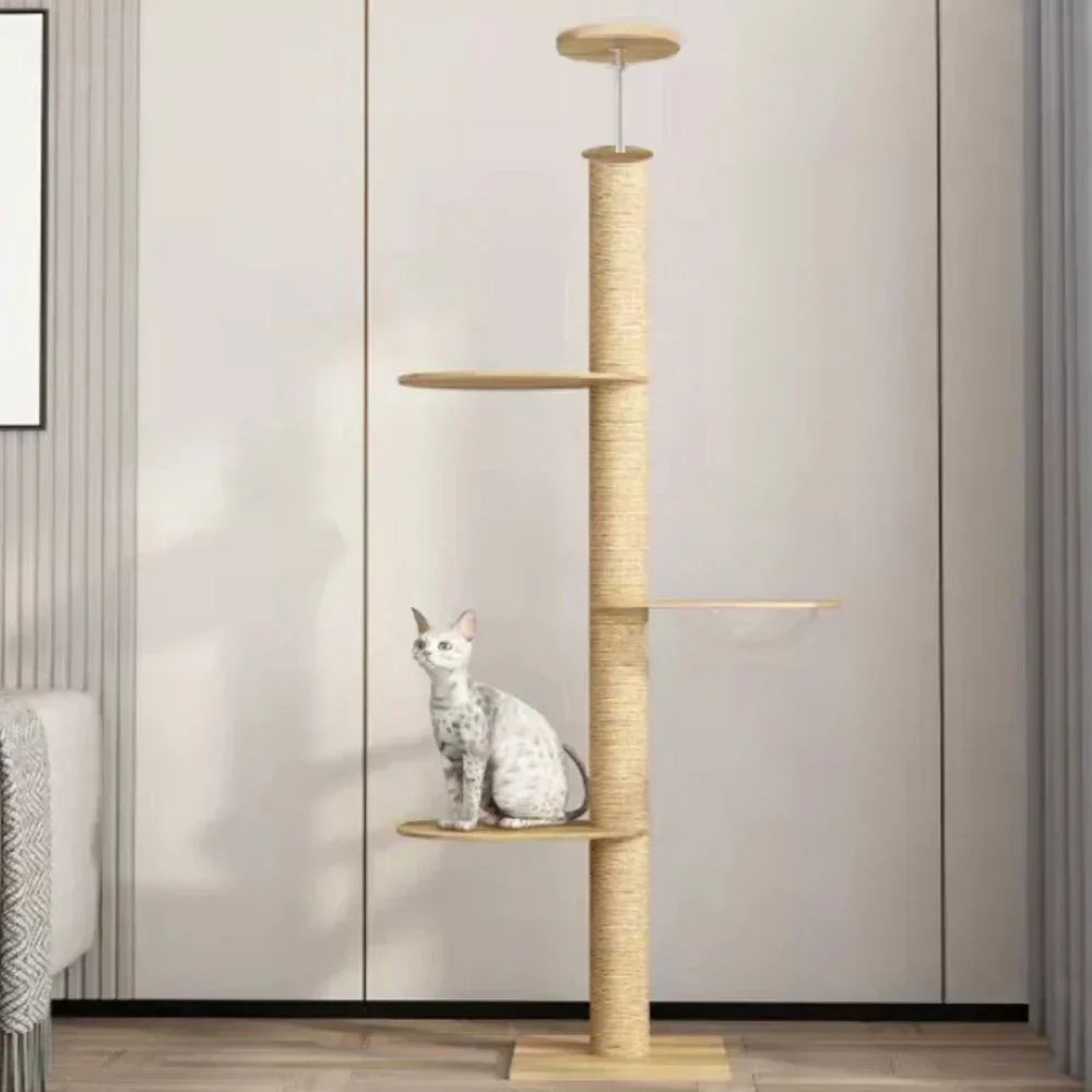 Three-Tier Wooden Cat Tree
