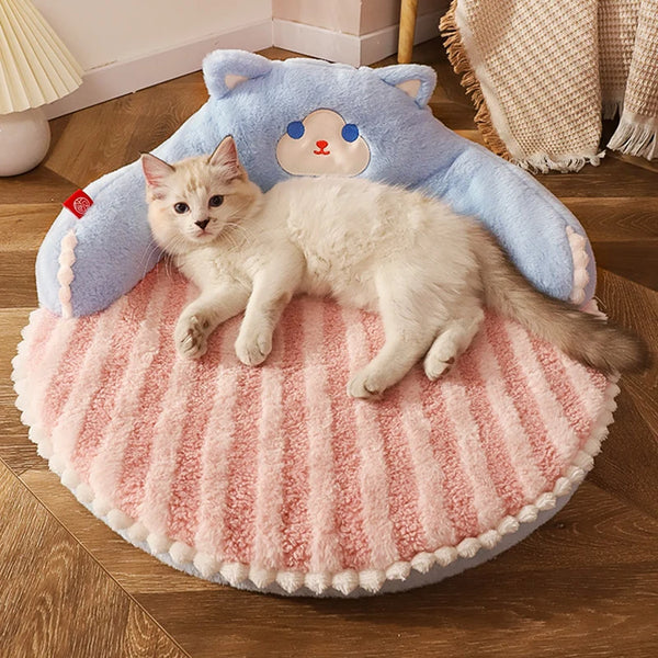 Velvet Winter Cat Cushion