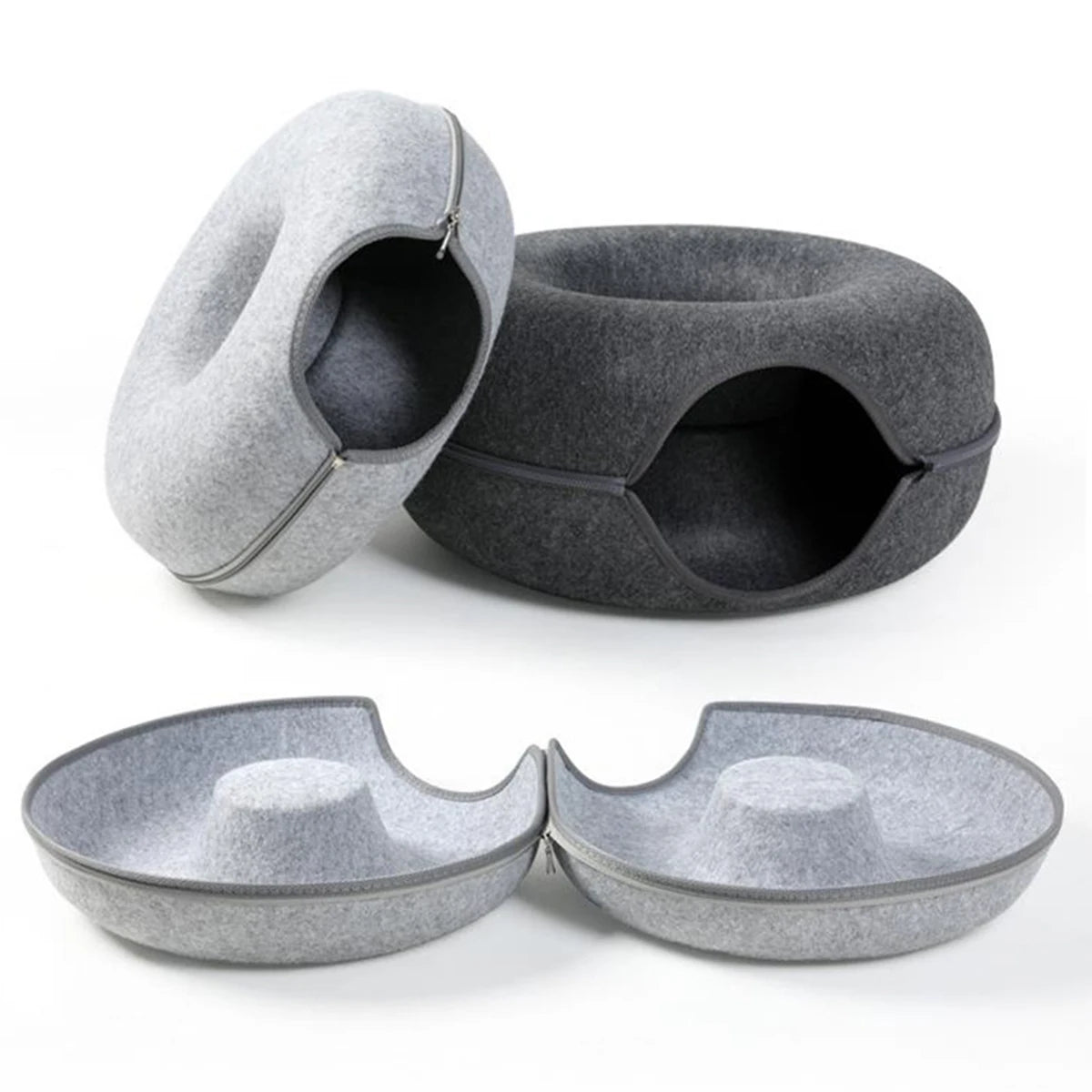 Felt Donut Cat Tunnel