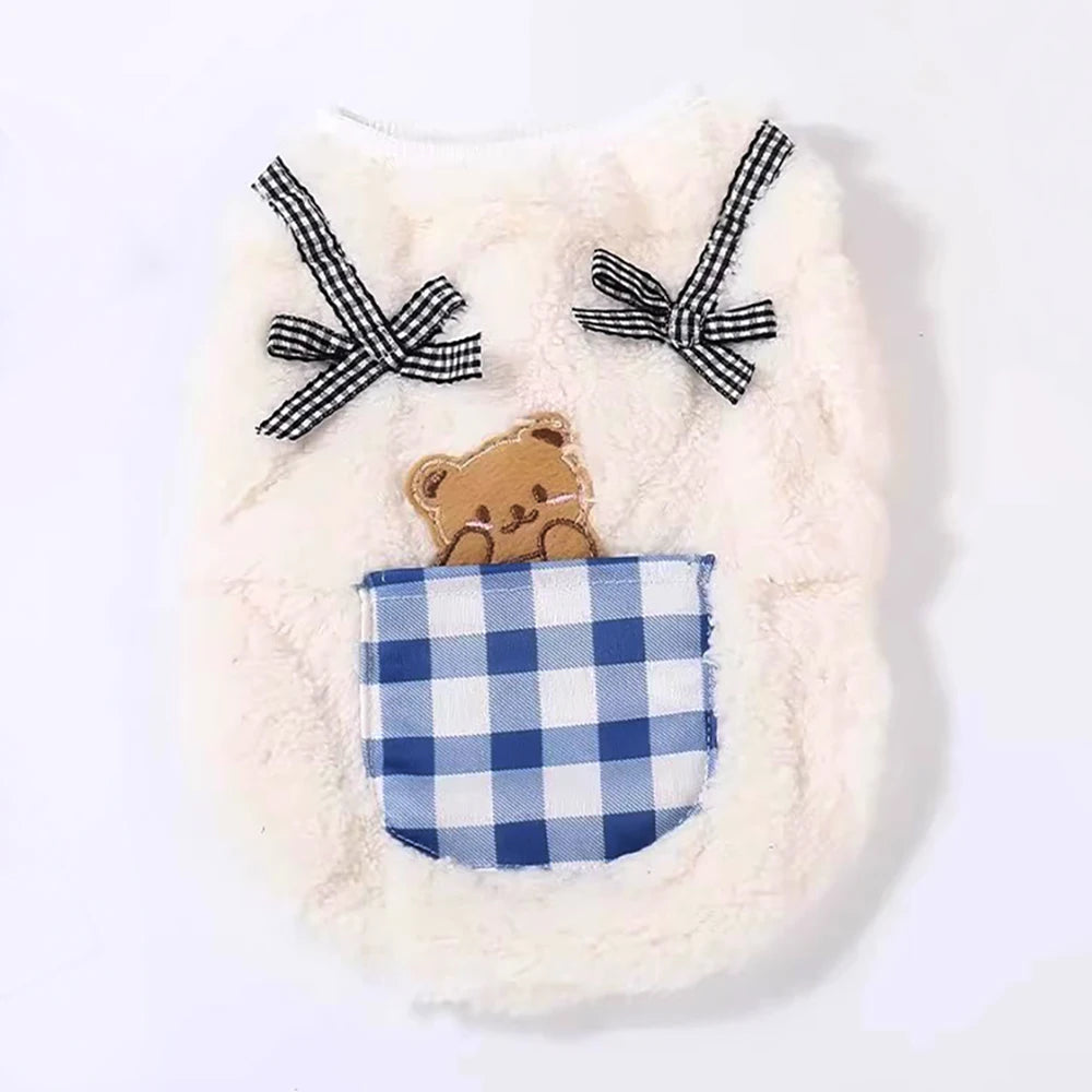 Plush Plaid Cat Vest