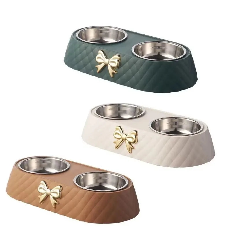 Bowtie Double Pet Feeding Bowl