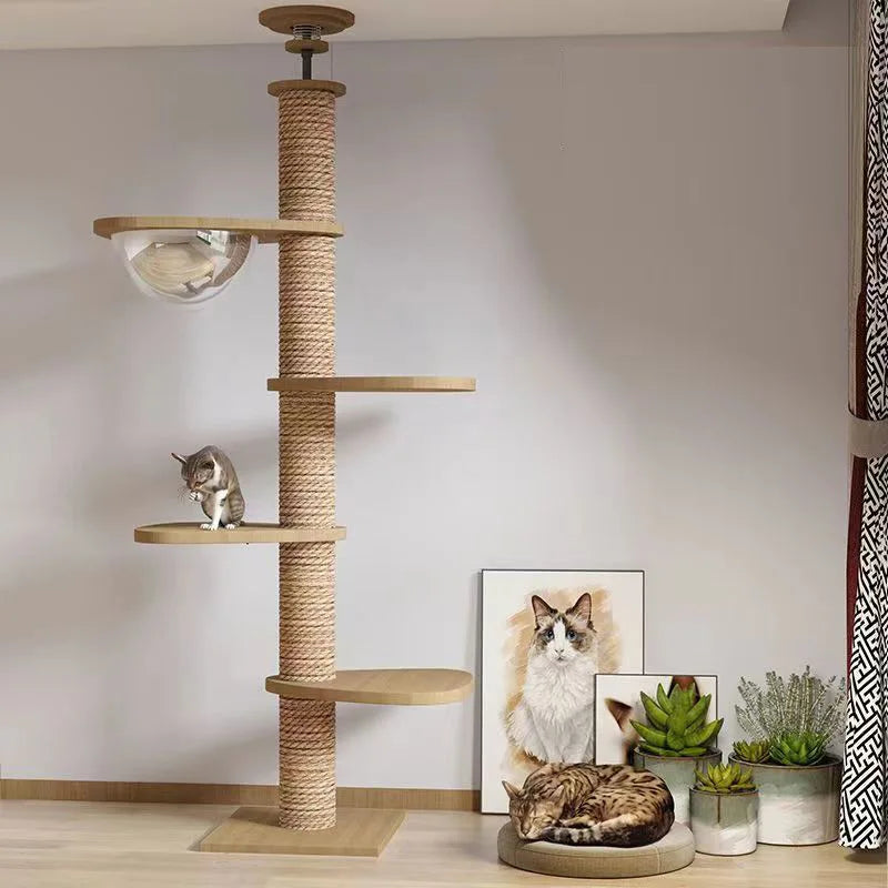 Three-Tier Wooden Cat Tree