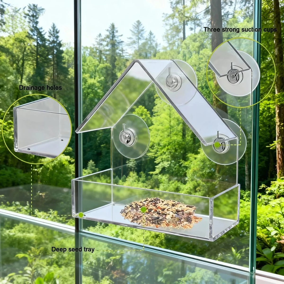 Clear Window Bird Feeder