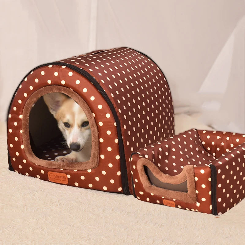 Foldable Coral Fleece Kennel
