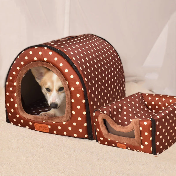 Foldable Coral Fleece Kennel
