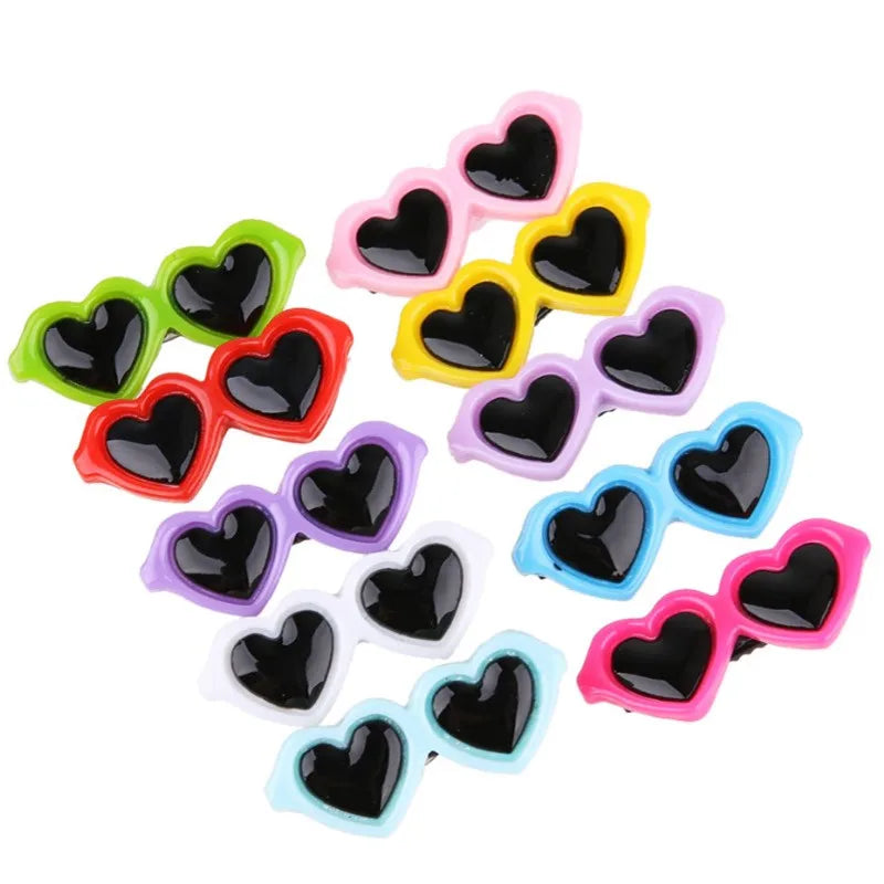 Heart Sunglasses Pet Hairpin