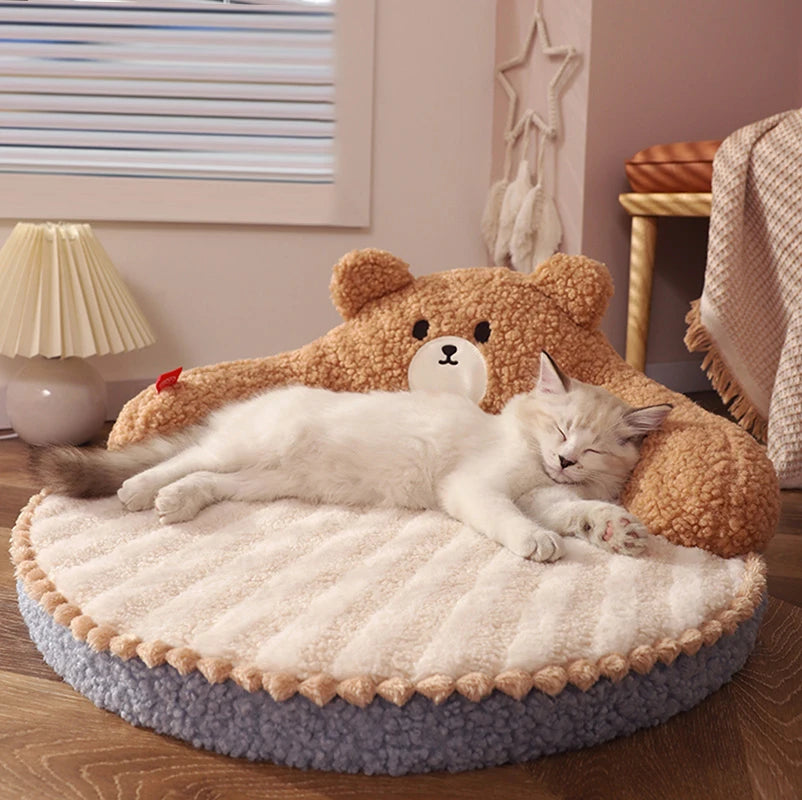 Velvet Winter Cat Cushion