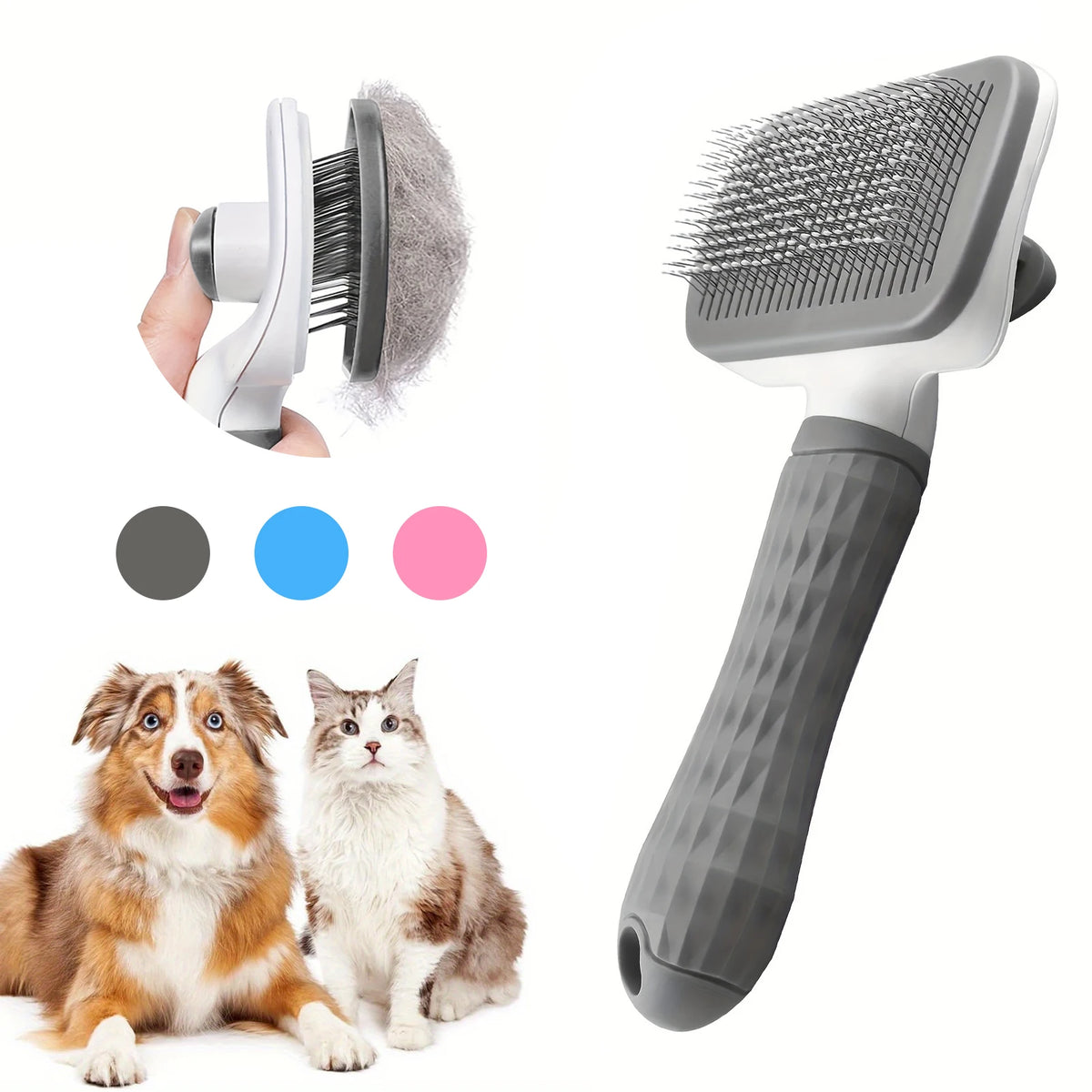 Self-Cleaning Pet Slicker Brush