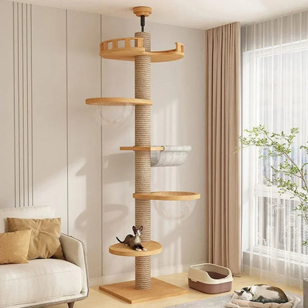 Three-Tier Wooden Cat Tree