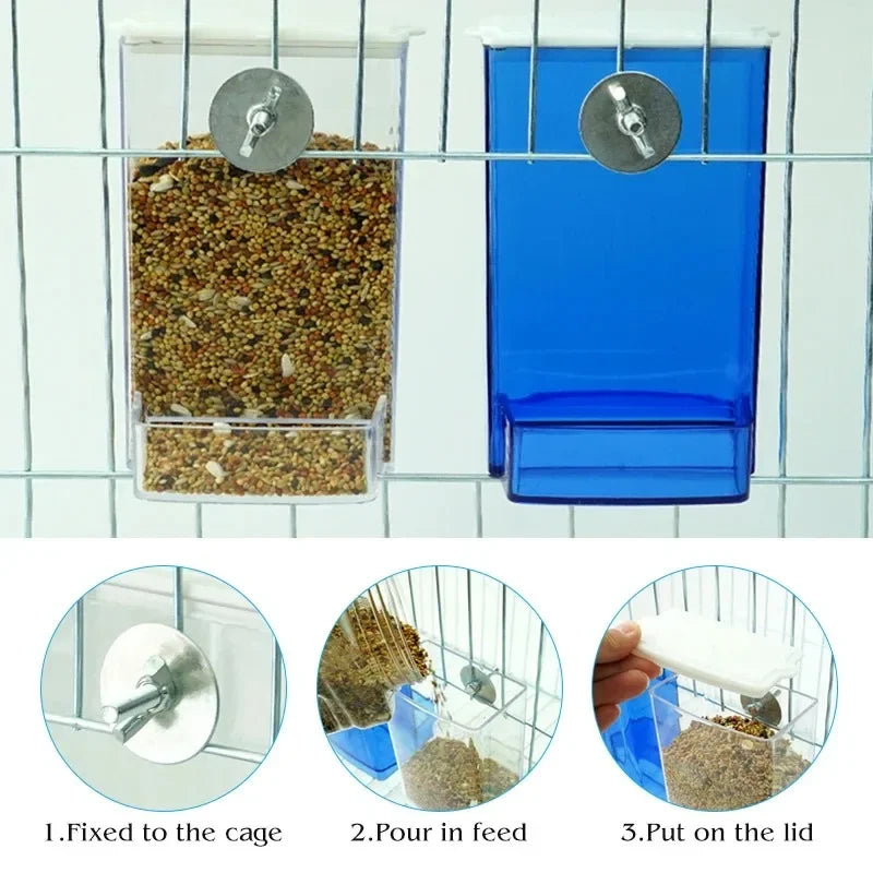 Anti-Splash Parakeet Feeder Box