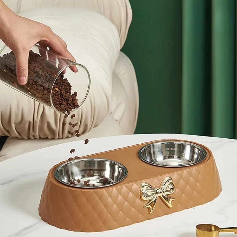 Bowtie Double Pet Feeding Bowl