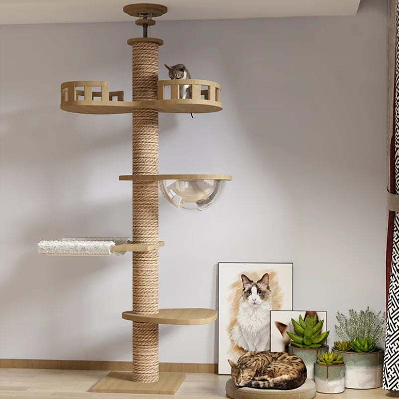 Three-Tier Wooden Cat Tree