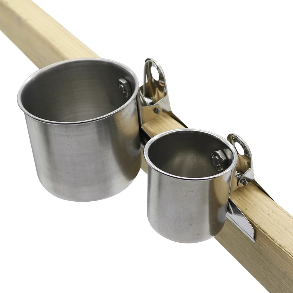 Stainless Steel Bird Feeding Cups